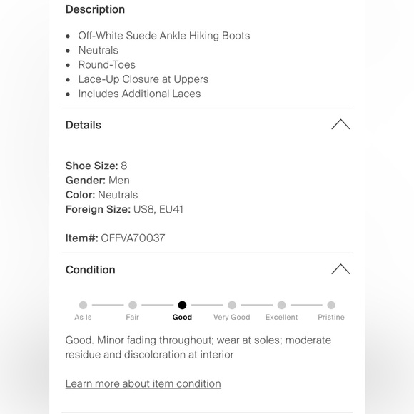 Off-White Hiking Boots Tan Suede with Red and Brown laces Men’s 8 - Picture 10 of 10